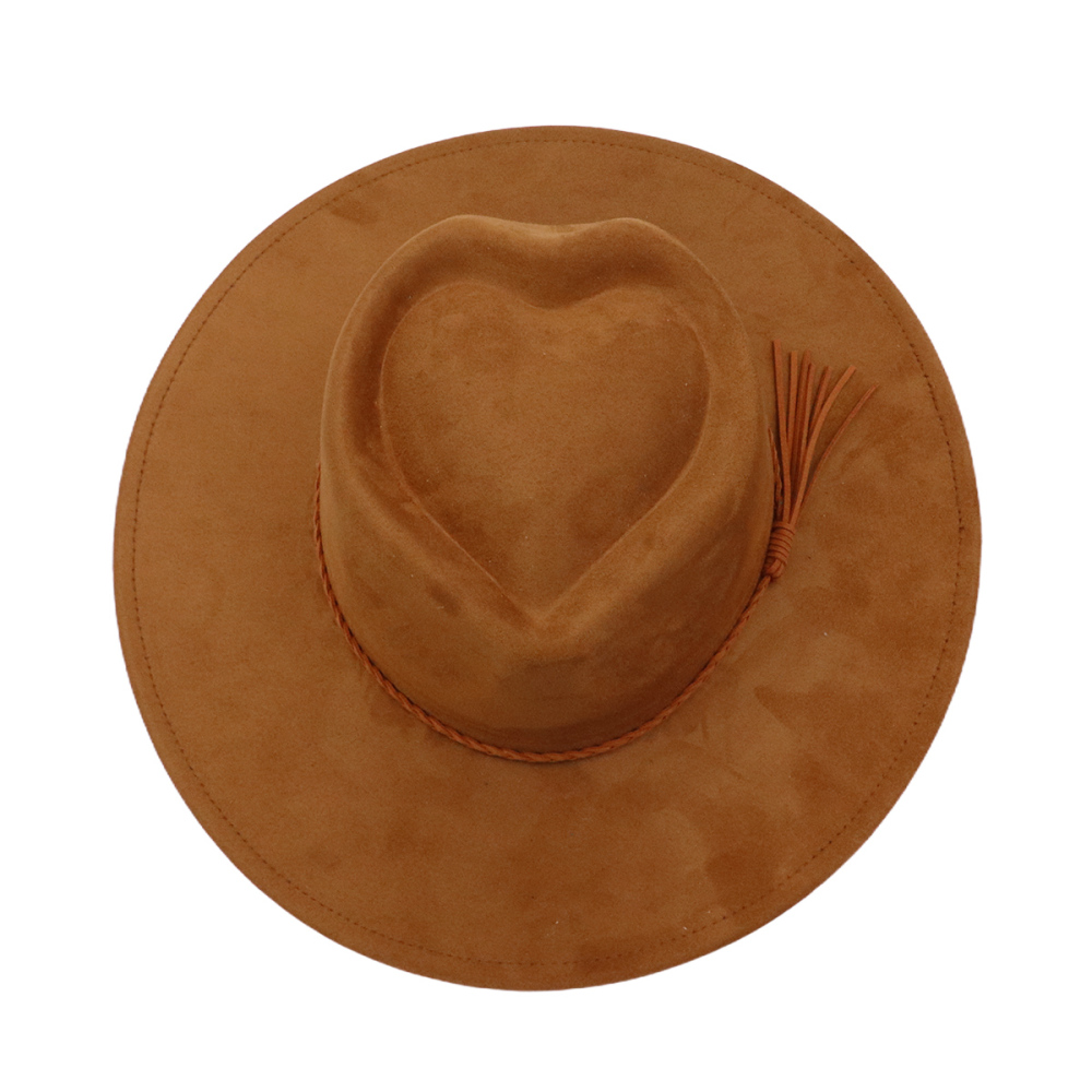 New Fashion Arrow Shape Heart Shape Crown Suede Fedora Wide-brimmed Sun Hats Kids Wide Brim Basic Draw Caps Flat Brim for Girl Women