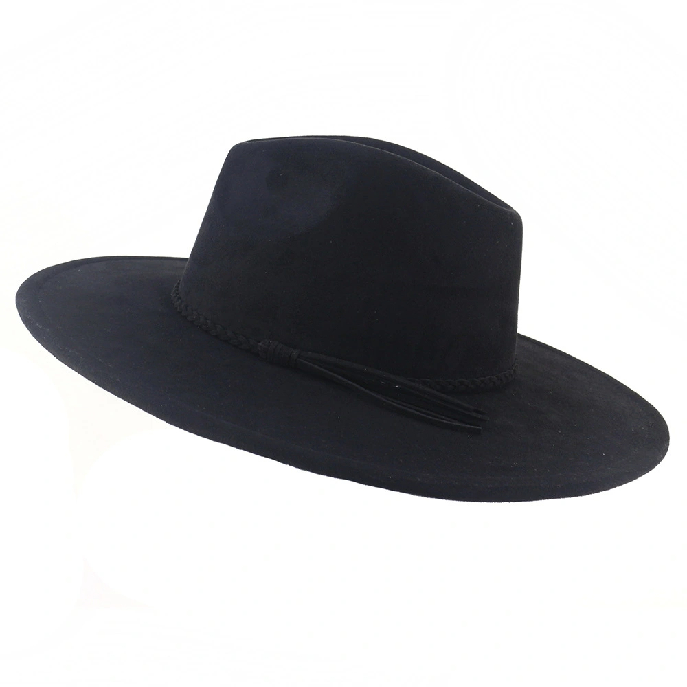 New Fashion Wide Brim Vegan Suede Blank Hat Arrow Shape Heart Shape Crown Suede Fedora Wide-brimmed Hats Vegan Suede Blank Baseball Caps Cowboys Styles Hats Big Wide Brim Suede Fedora Hats Men Women Western Solid Cowboy Cowgirl Panama Rancher Hat