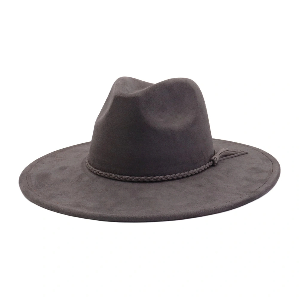New Fashion Wide Brim Vegan Suede Blank Hat Arrow Shape Heart Shape Crown Suede Fedora Wide-brimmed Hats Vegan Suede Blank Baseball Caps Cowboys Styles Hats Big Wide Brim Suede Fedora Hats Men Women Western Solid Cowboy Cowgirl Panama Rancher Hat