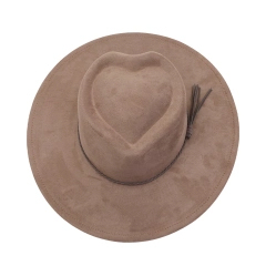 Mix styles Vegan Suede Blank Hat Arrow Shape Heart Shape Crown Suede Fedora Wide-brimmed Hats