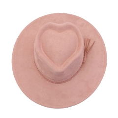 Mix styles Vegan Suede Blank Hat Arrow Shape Heart Shape Crown Suede Fedora Wide-brimmed Hats