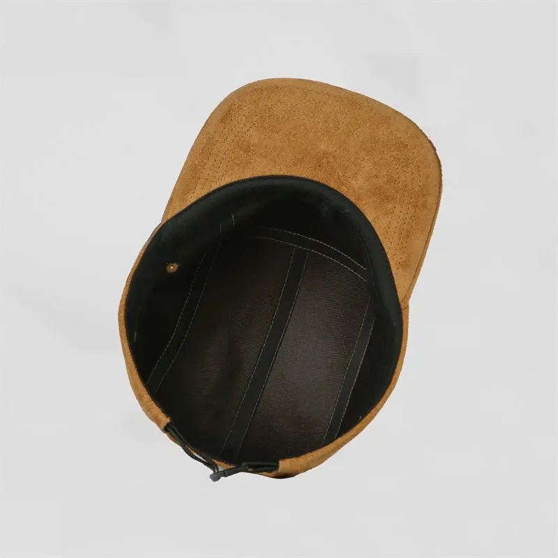 Blank Suede 5 Panel Flat Bill Camper Cap Wholesale