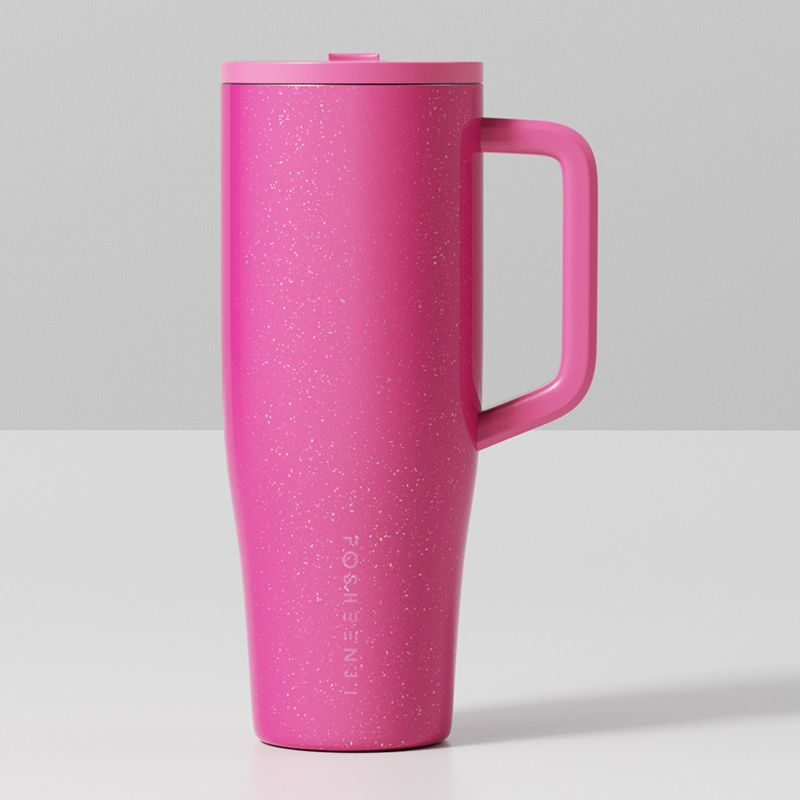 High-quality 40oz car cup with a ceramic liner and a leak-proof foldable straw