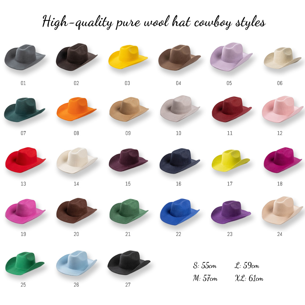 High-quality pure wool hat cowboy styles