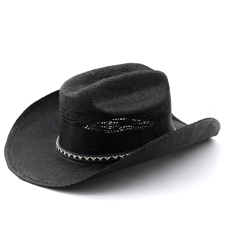 Woven handmade straw hat, equestrian cowboy hat