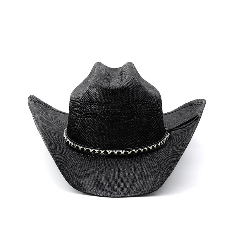 Woven handmade straw hat, equestrian cowboy hat