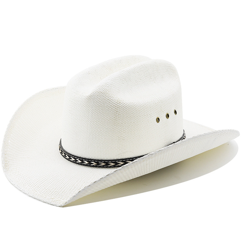 Woven handmade straw hat, equestrian cowboy hat