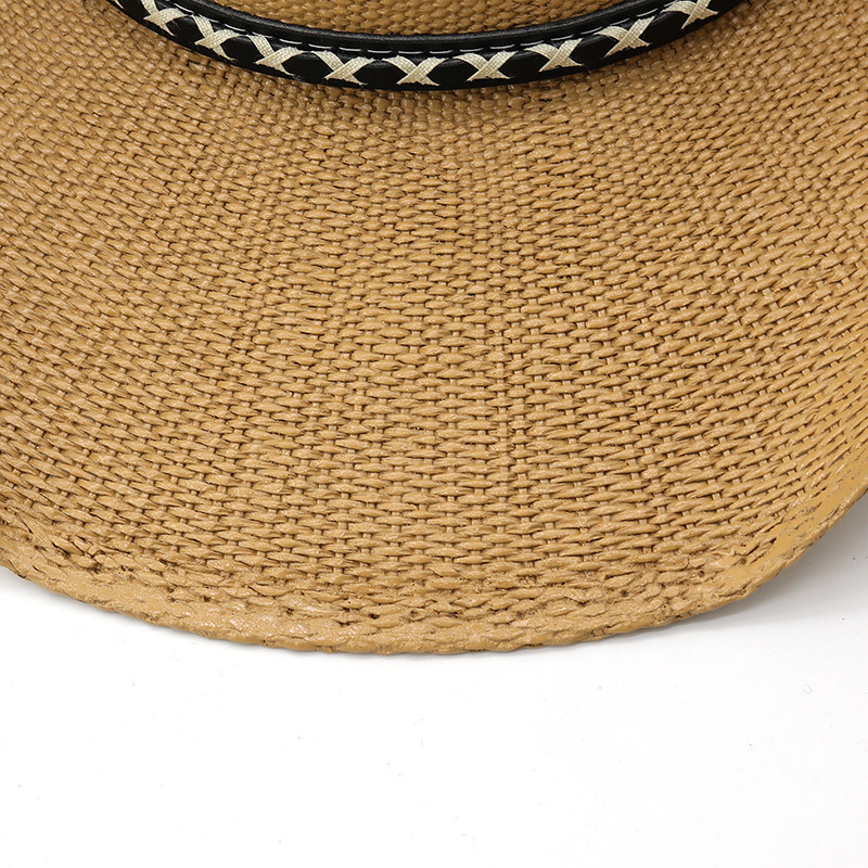Woven handmade straw hat, equestrian cowboy hat