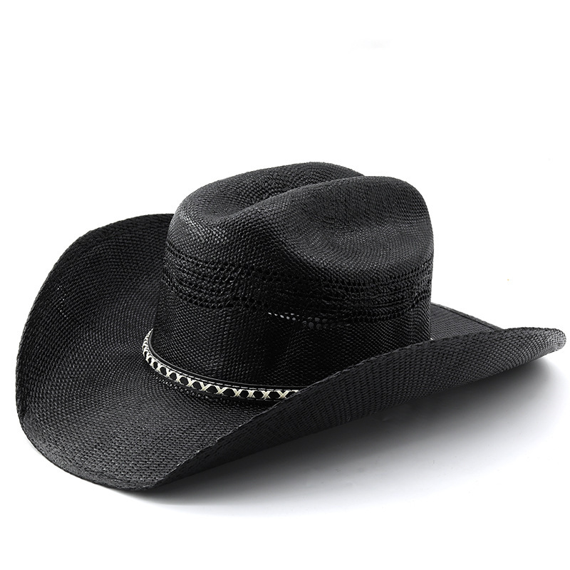 Woven handmade straw hat, equestrian cowboy hat