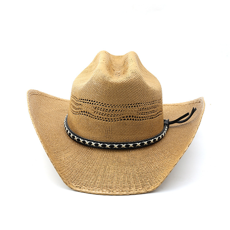 Woven handmade straw hat, equestrian cowboy hat