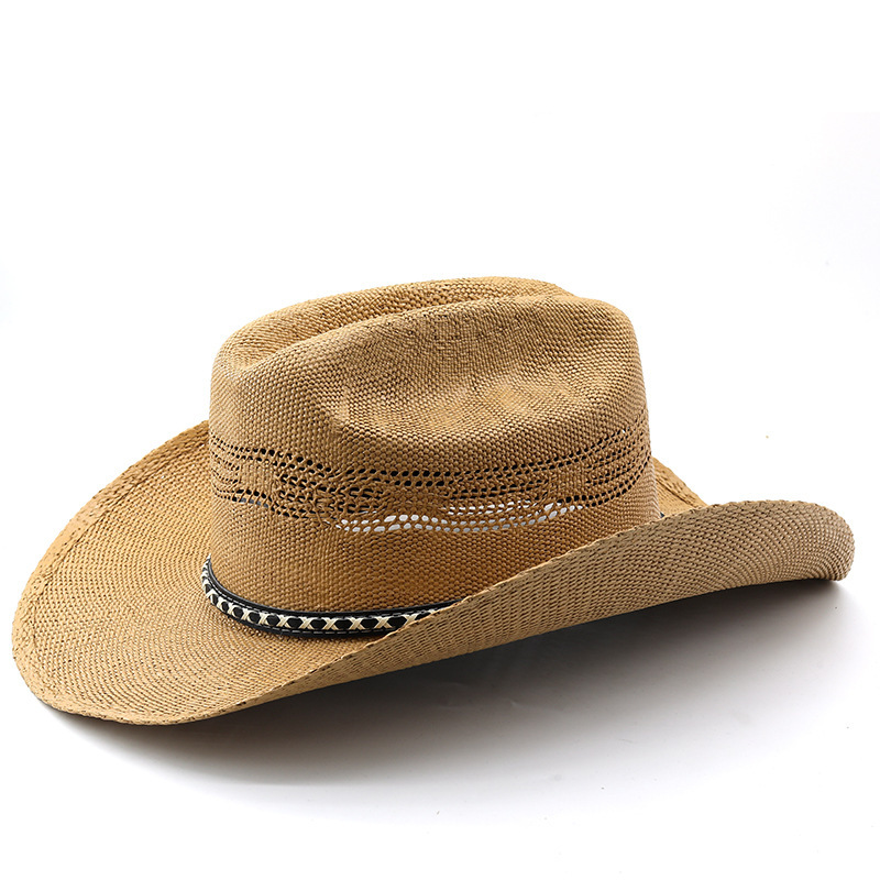 Woven handmade straw hat, equestrian cowboy hat