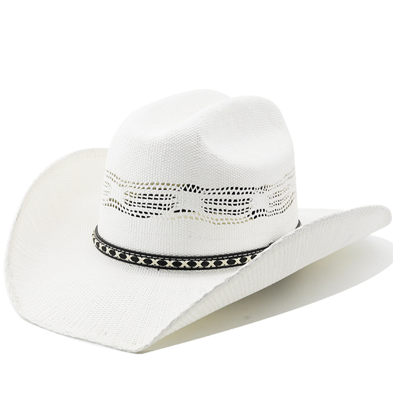 Woven handmade straw hat, equestrian cowboy hat