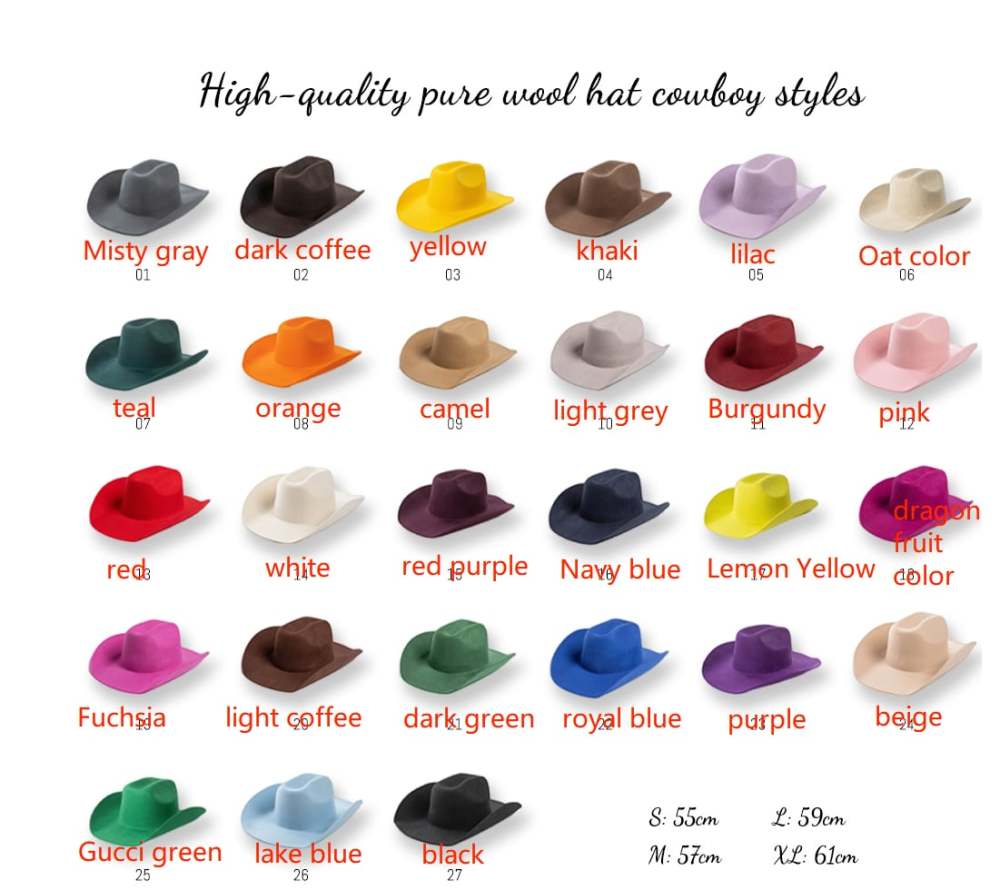 High-quality pure wool hat cowboy styles