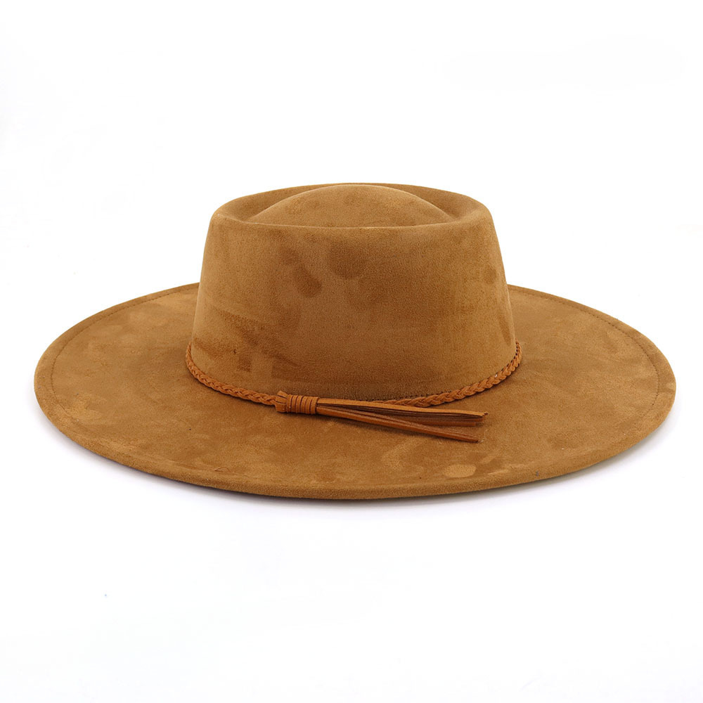 Vegan suede hats with round top