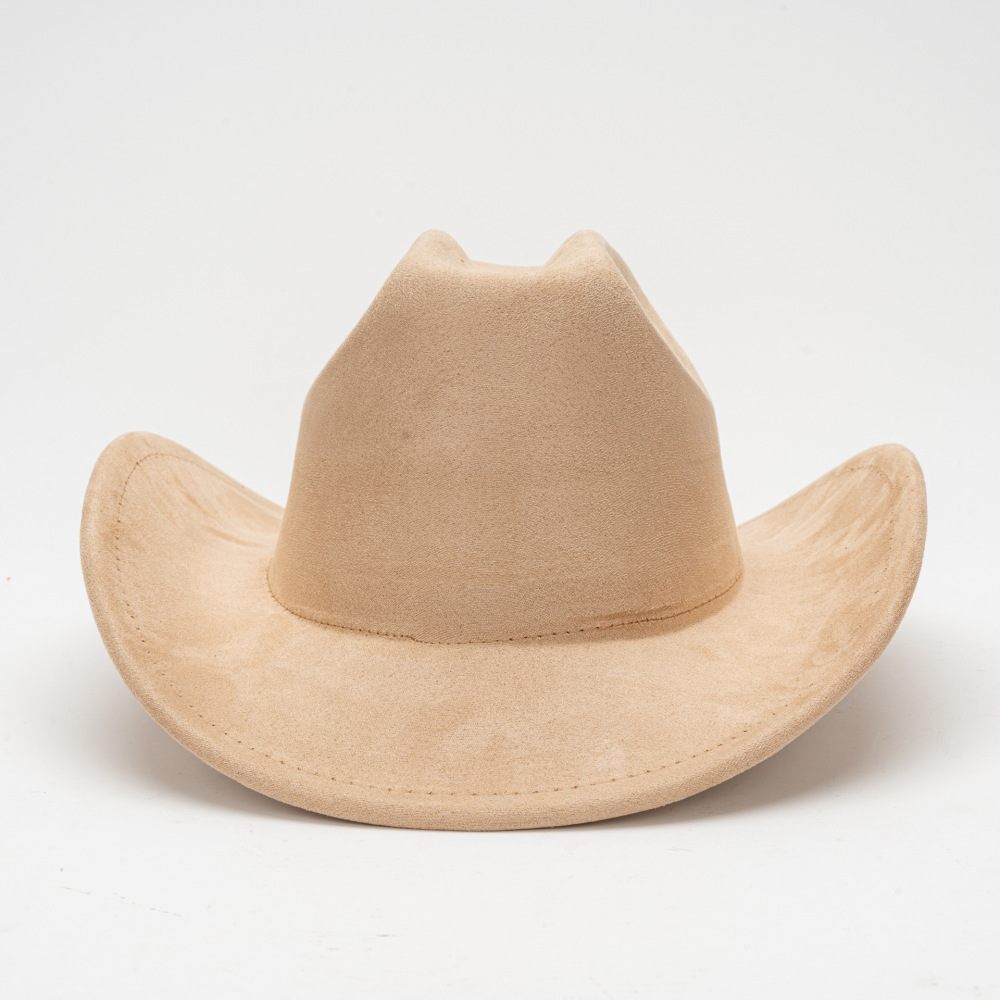 Cowboys Styles Hats Big Wide Brim Suede Fedora Hats Men Women Western Solid Cowboy Cowgirl Panama Rancher Hat