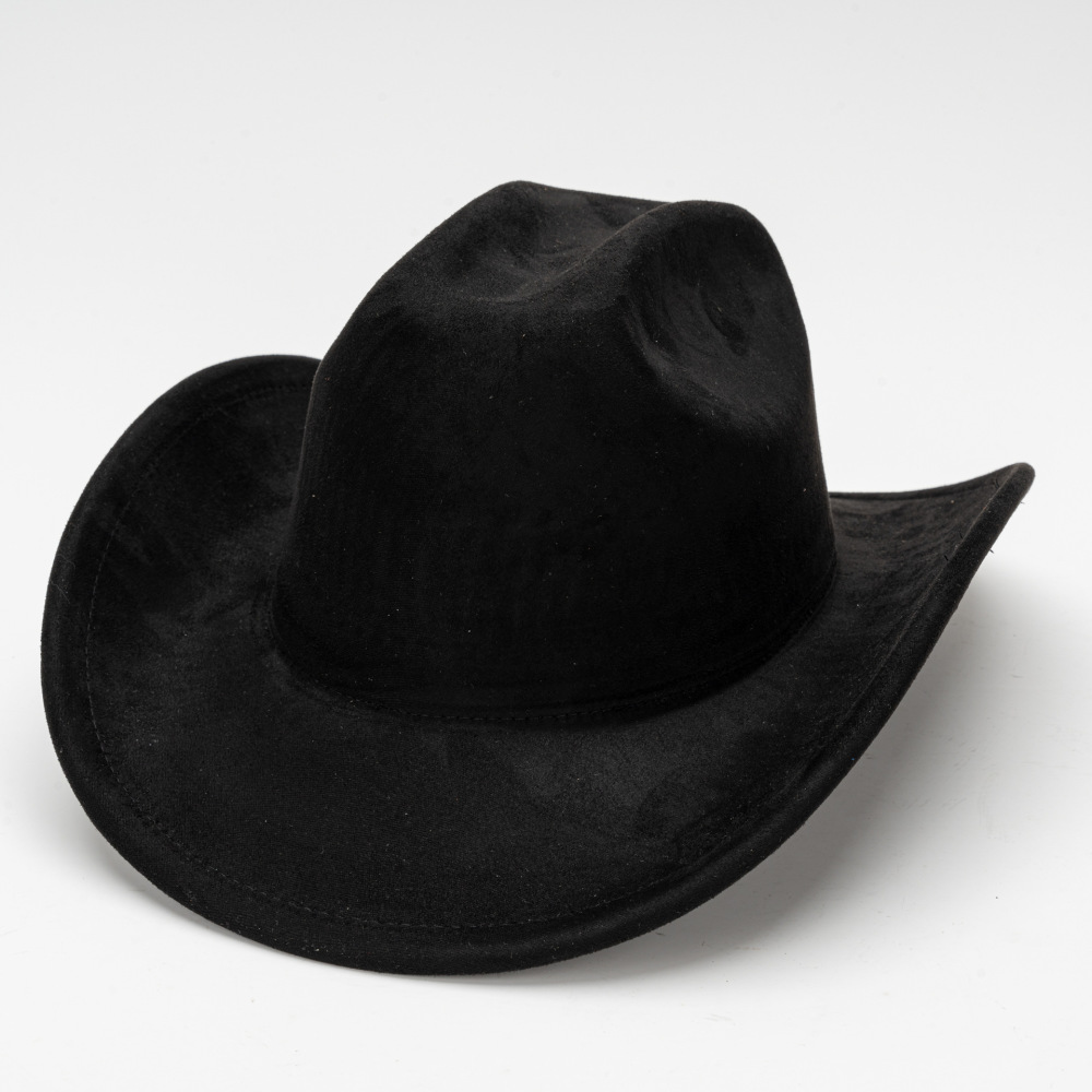 Cowboys Styles Hats Big Wide Brim Suede Fedora Hats Men Women Western Solid Cowboy Cowgirl Panama Rancher Hat