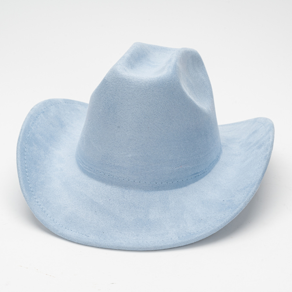 Cowboys Styles Hats Wide Brim Suede Hats Western Cowboy Cowgirl Panama Rancher Hat