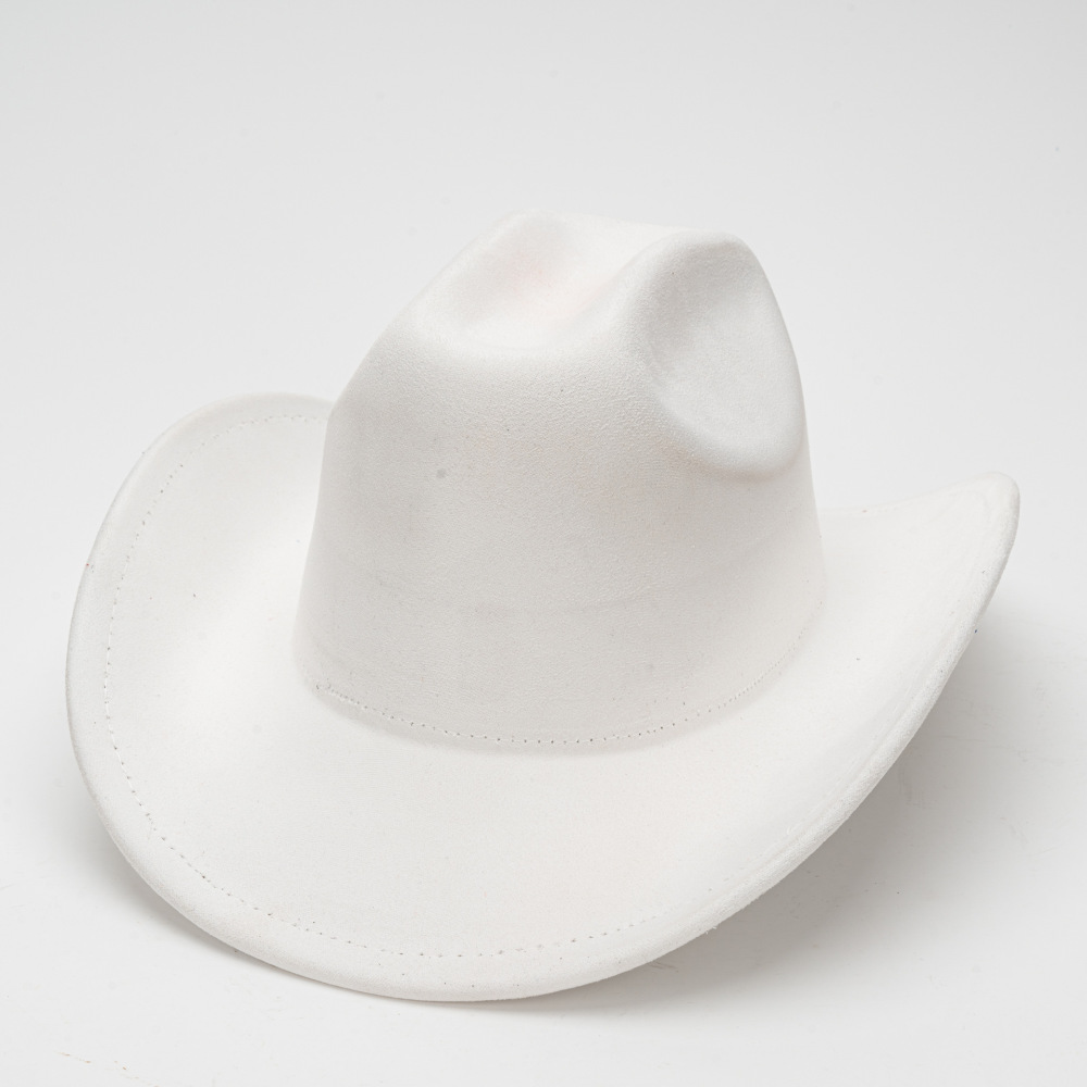 Cowboys Styles Hats Big Wide Brim Suede Fedora Hats Men Women Western Solid Cowboy Cowgirl Panama Rancher Hat