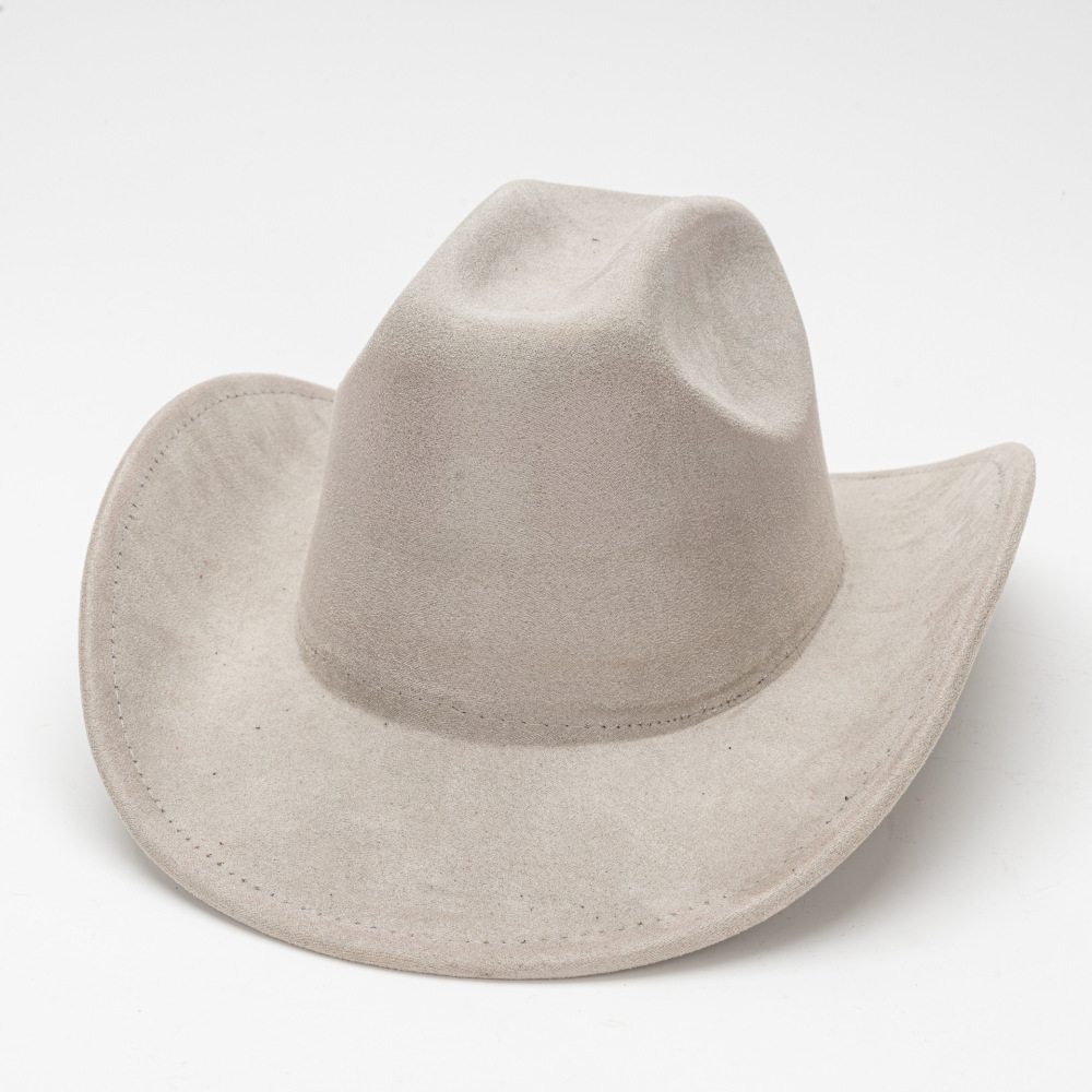 Cowboys Styles Hats Big Wide Brim Suede Fedora Hats Men Women Western Solid Cowboy Cowgirl Panama Rancher Hat