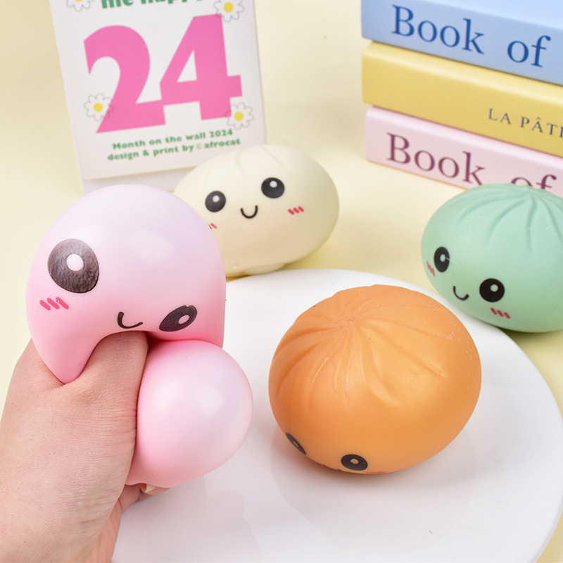 Squishy Dumpling Stress Ball Relief Squeezing Bun Toys 60pcs