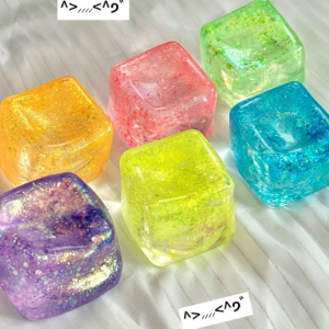 Glitter Squishy Ice Cube Fidget Toy Stress Relief 50pcs