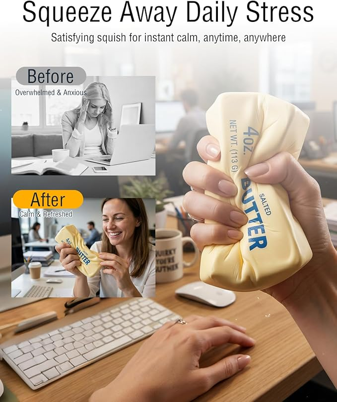 Slow Rising Butter Stick Silicone Squeeze Stress Relief Toy for Adults Children 100pcs