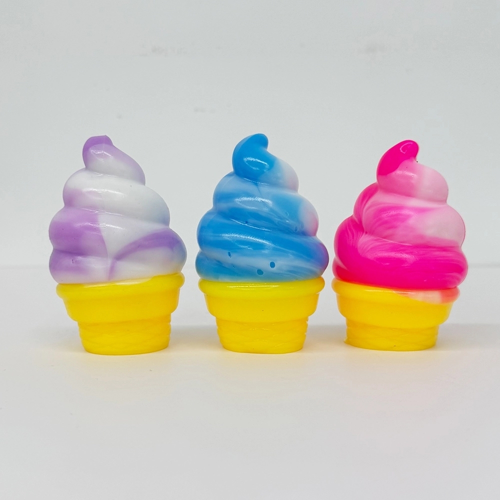 72 Pack China Warehouse TPR Squeezing Squishy Ice Cream Cone Toys Stress Relief Fidget Toy for Kids
