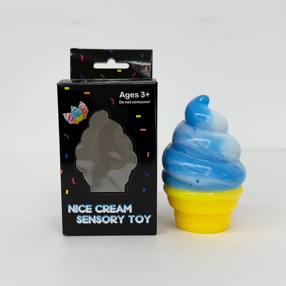 72 Pack China Warehouse TPR Squeezing Squishy Ice Cream Cone Toys Stress Relief Fidget Toy for Kids