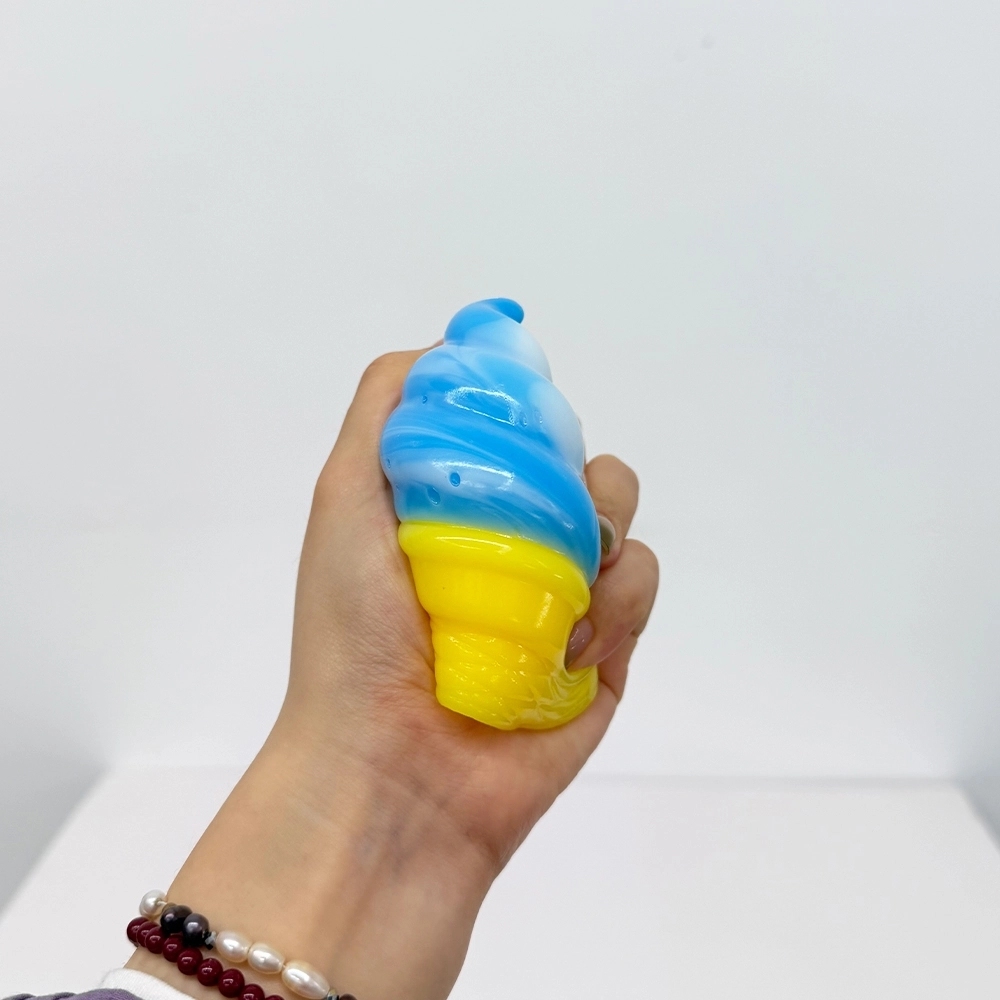 72 Pack China Warehouse TPR Squeezing Squishy Ice Cream Cone Toys Stress Relief Fidget Toy for Kids