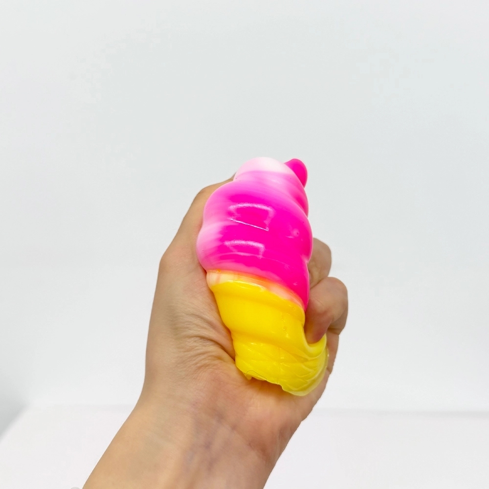 72 Pack China Warehouse TPR Squeezing Squishy Ice Cream Cone Toys Stress Relief Fidget Toy for Kids