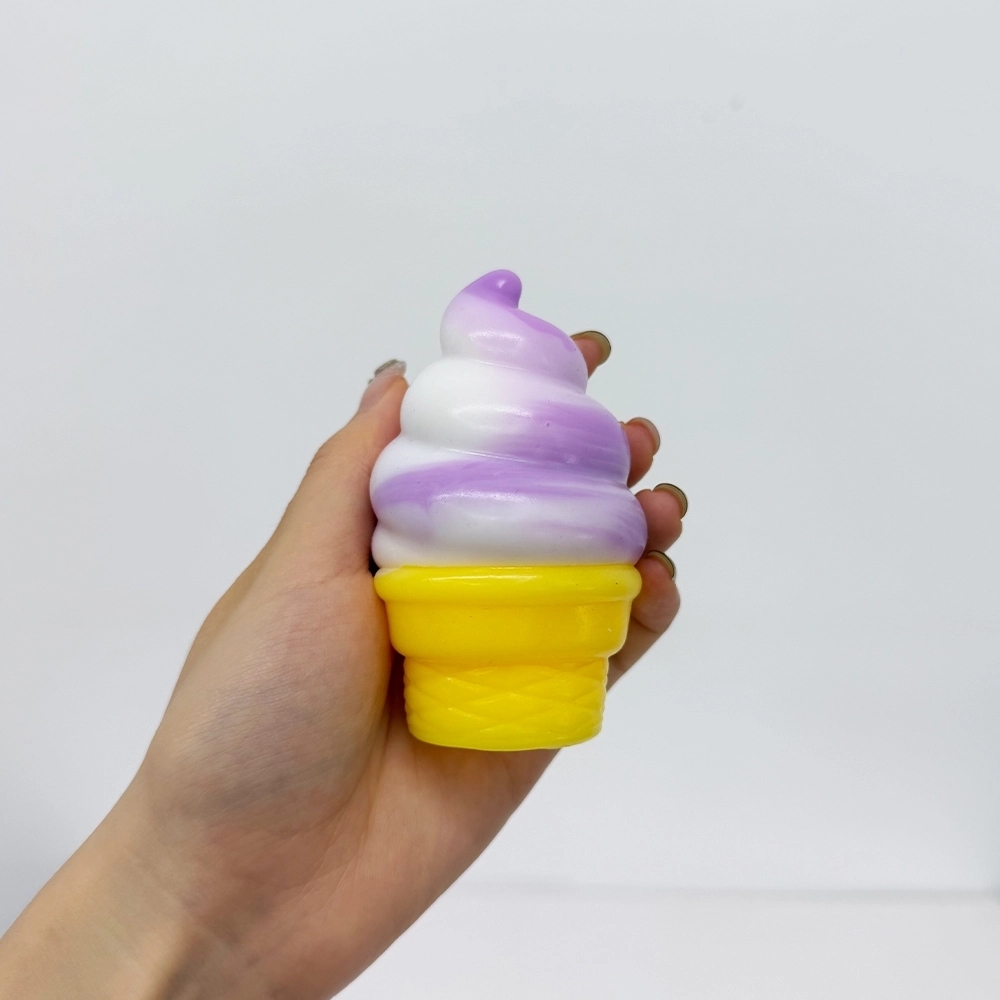 72 Pack China Warehouse TPR Squeezing Squishy Ice Cream Cone Toys Stress Relief Fidget Toy for Kids