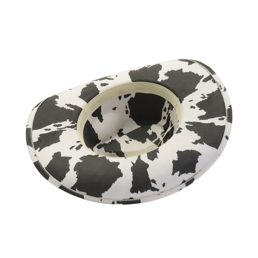 cow print vegan suede hats