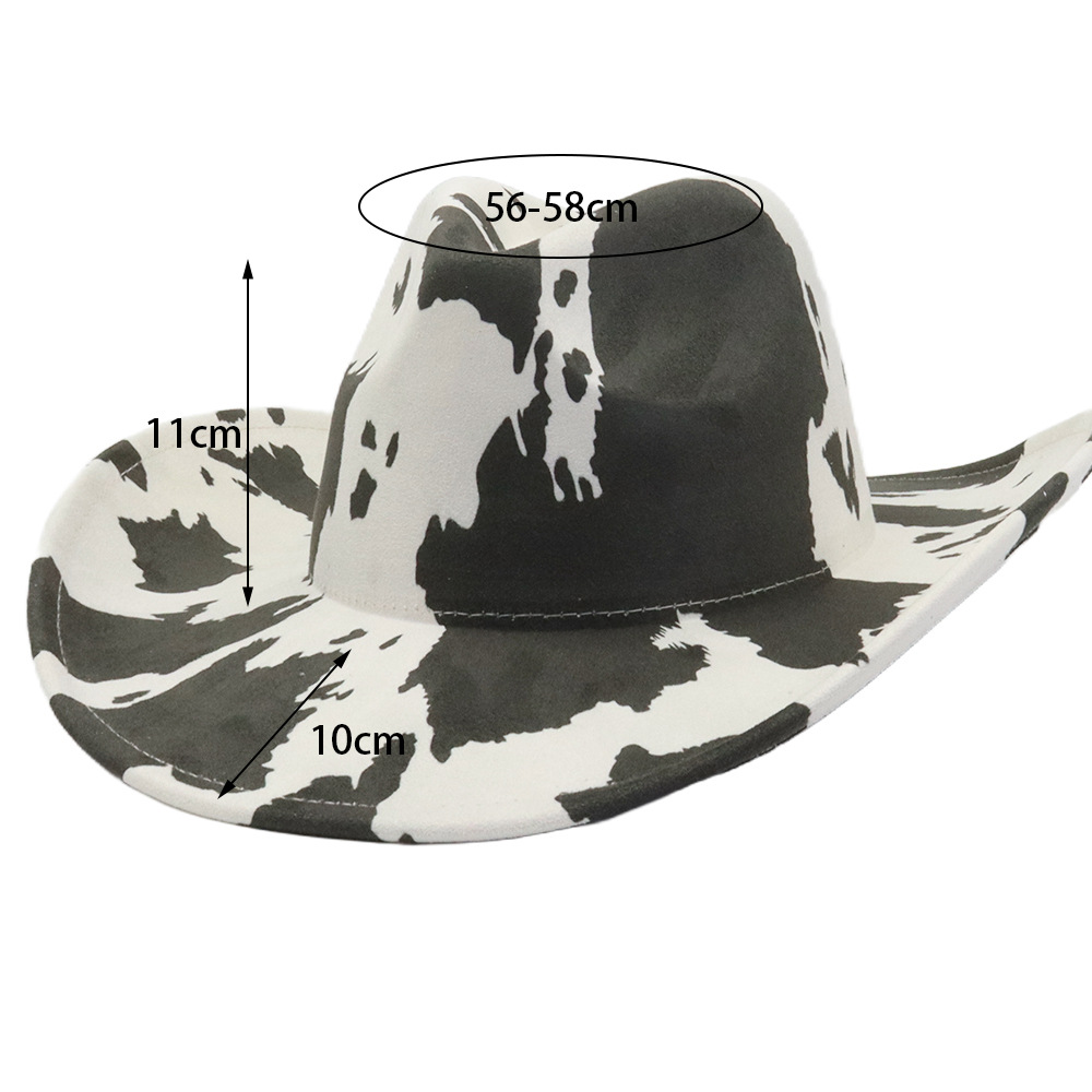 cow print vegan suede hats