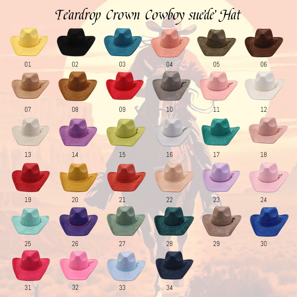 Teardrop Crown Cowboy suede Hat
