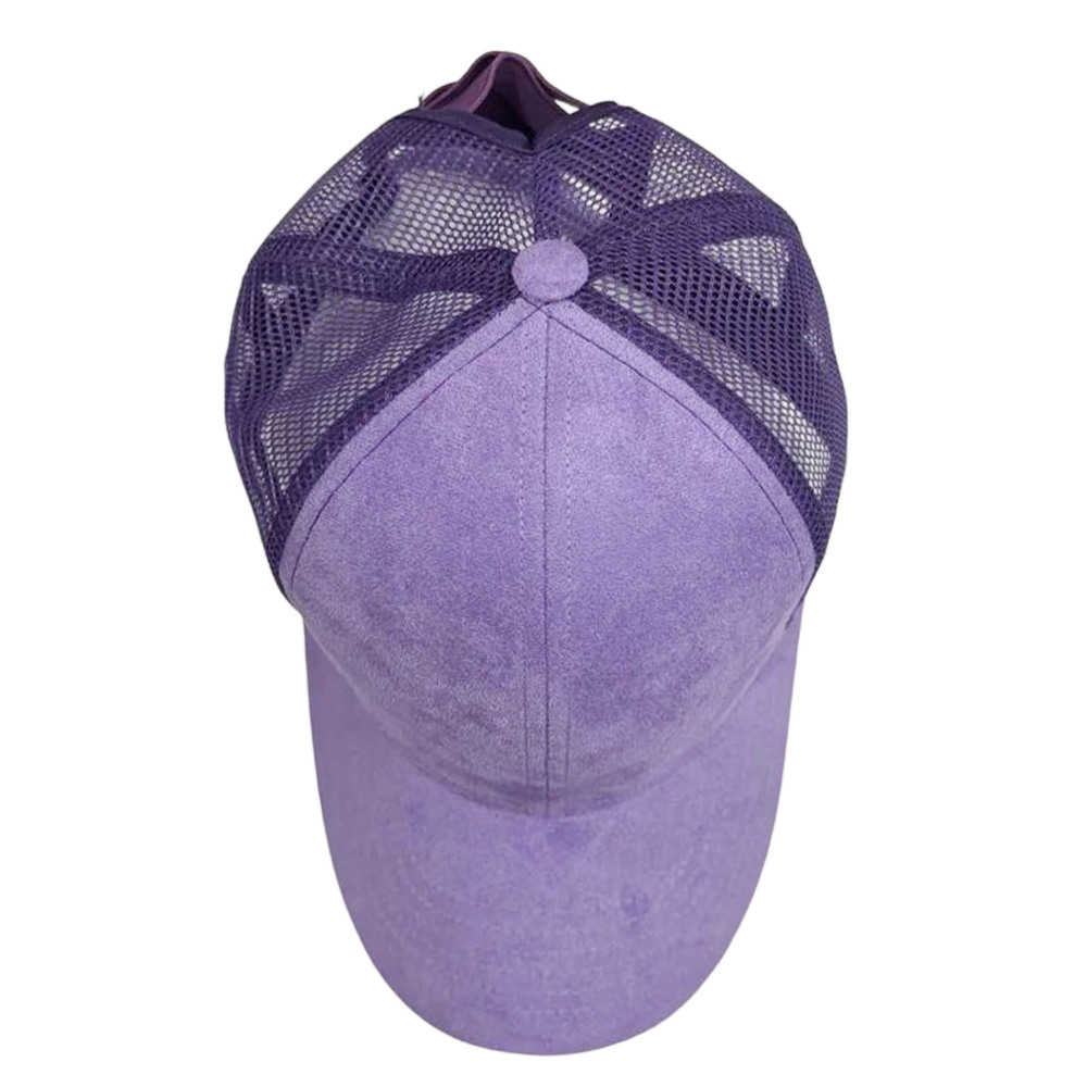 Vegan Suede ponytail hat