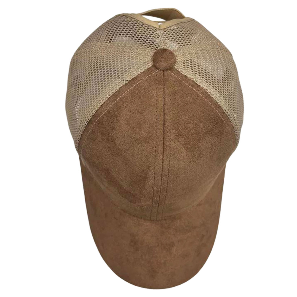 Vegan Suede ponytail hat