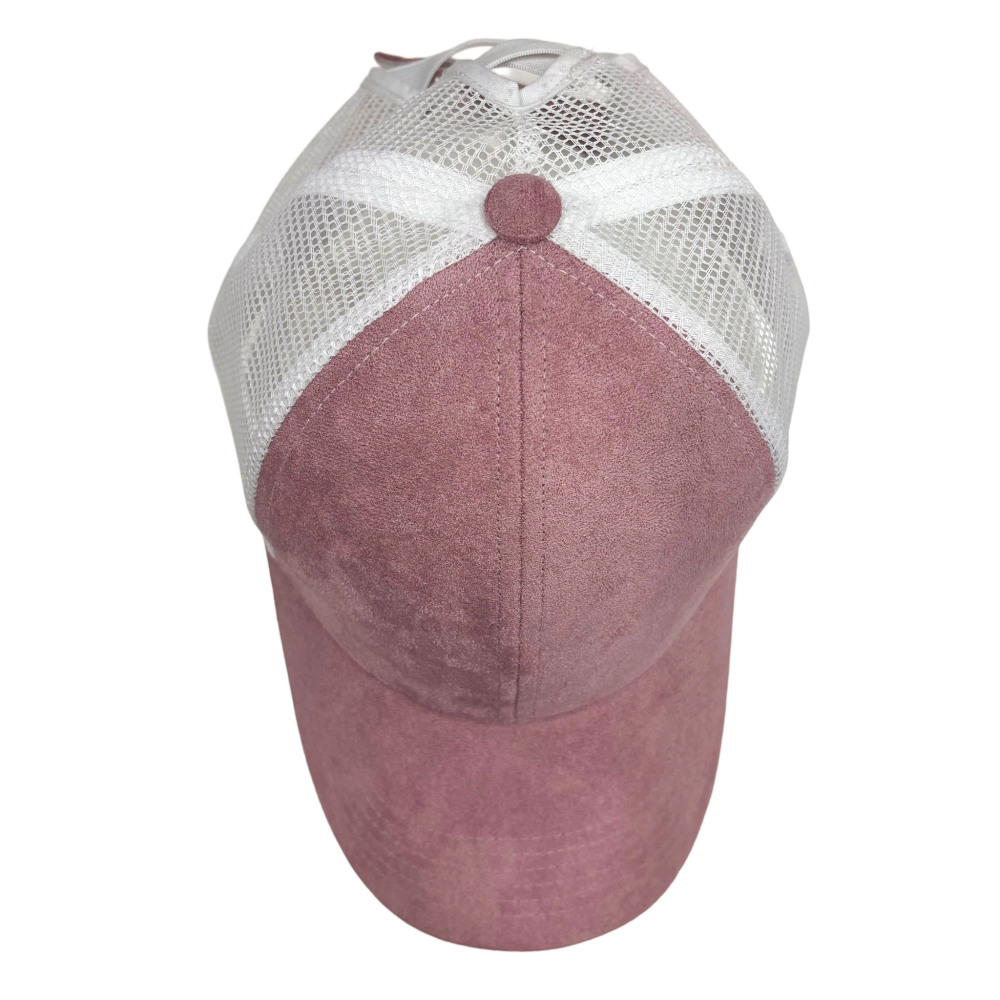 Vegan Suede ponytail hat