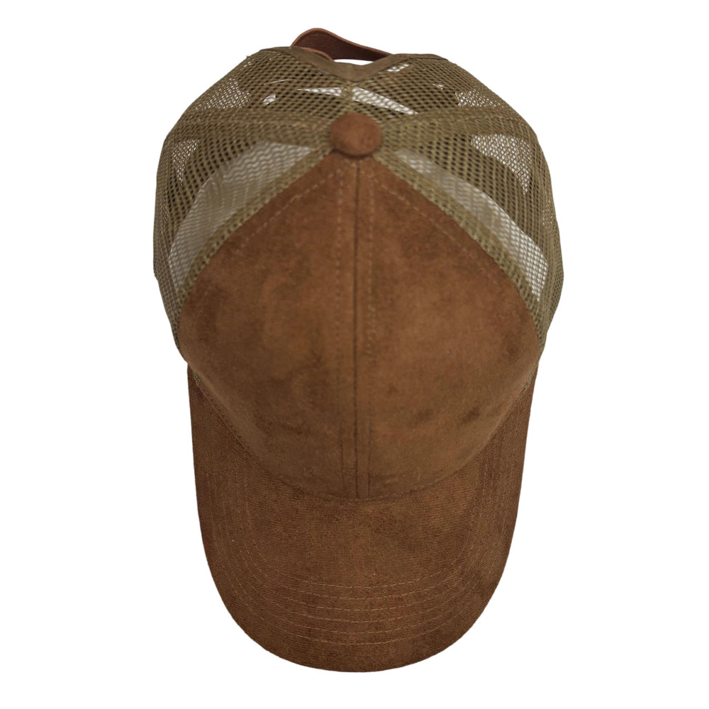 Vegan Suede ponytail hat