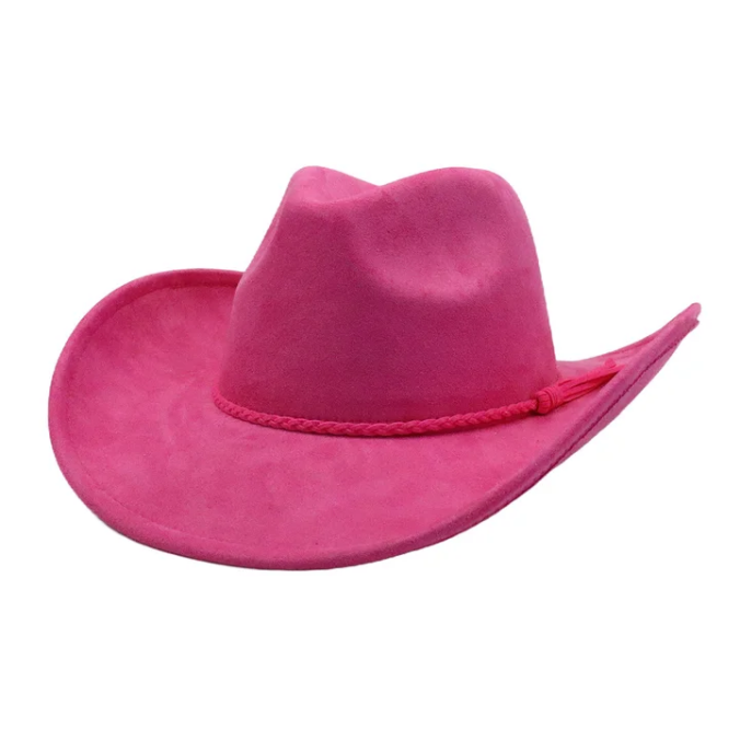 New Style Wide Brim vegan sude Cowboy Hats with fedora top