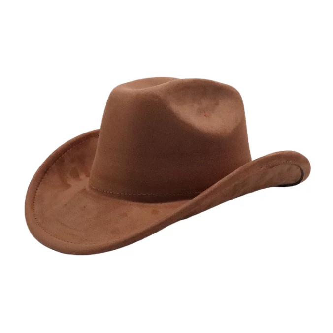 Cowboys Styles Hats Wide Brim Suede Hats Western Cowboy Cowgirl Panama Rancher Hat