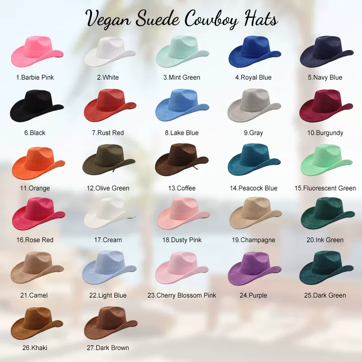 Cowboys Styles Hats Big Wide Brim Suede Fedora Hats Men Women Western Solid Cowboy Cowgirl Panama Rancher Hat