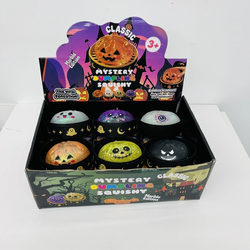 72 Pack China Warehouse Halloween Maltose Slow Rising Glow In The Dark Sugar Dumpling Squishy Stress Relief Fidget Toys for Kids