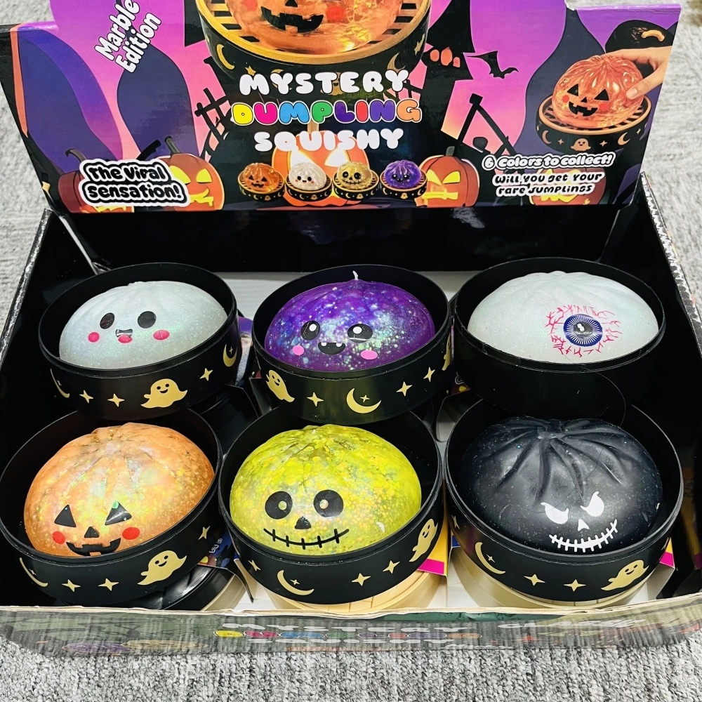 72 Pack China Warehouse Halloween Maltose Slow Rising Glow In The Dark Sugar Dumpling Squishy Stress Relief Fidget Toys for Kids