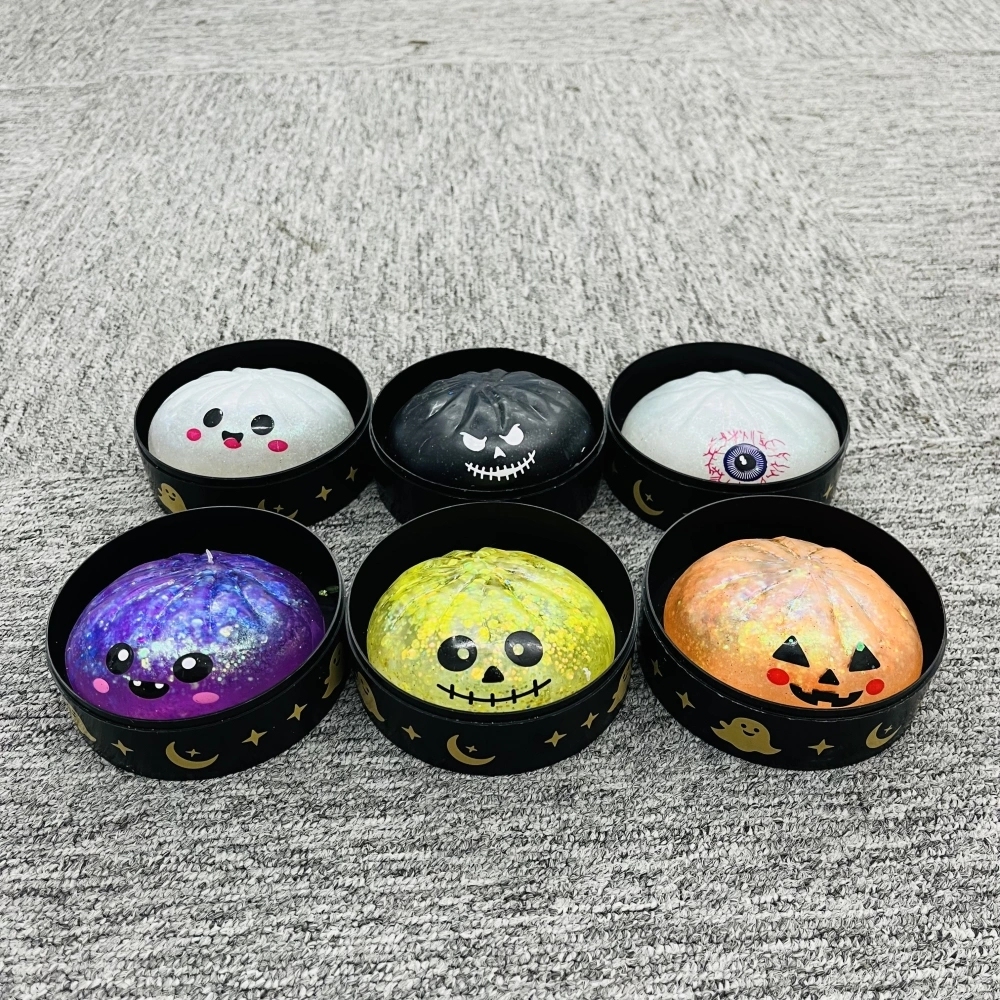 72 Pack China Warehouse Halloween Maltose Slow Rising Glow In The Dark Sugar Dumpling Squishy Stress Relief Fidget Toys for Kids