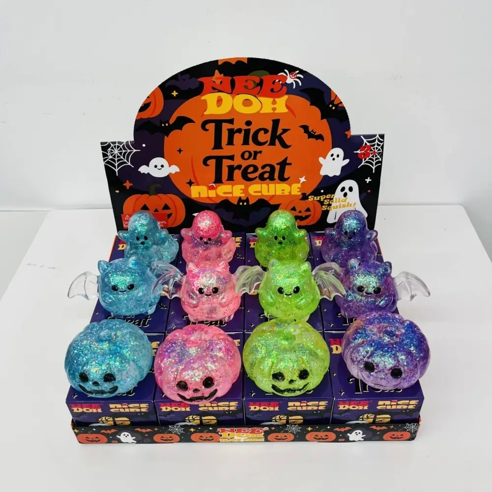 72 Pack China Warehouse Halloween Needoh Pumpkin Bat Ghost Slow Rising Squishy Stress Relief Fidget Toys for Kids