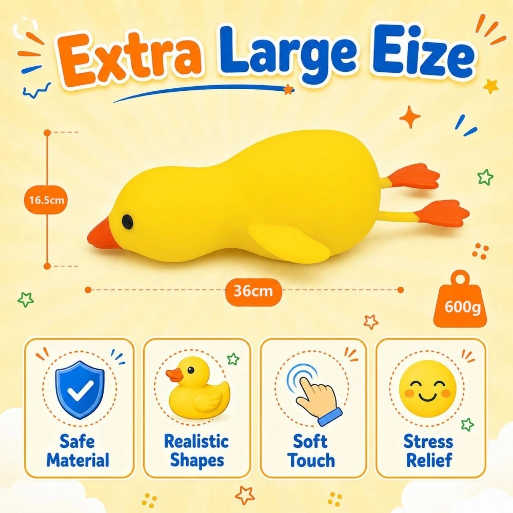 24 Pack China Warehouse Cute Jumbo Size 36*16.5cm Duck Squishy Stress Relief Fidget Toy for Kids