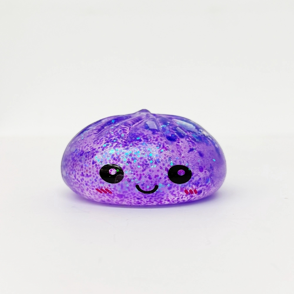 72 Pack China Warehouse 8.5cm Maltose Glitter Slow Rising Multi-color Sugar Dumpling Stress Relief Squishy Toys with Steamer