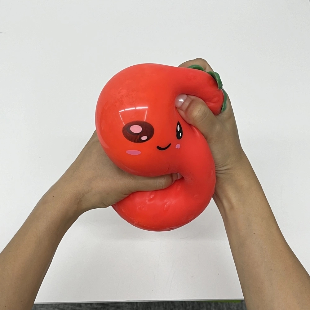 24 Pack China Warehouse 15cm*12cm Jumbo Emoji Strawberry Squishy Stress Relief Fidget Toy for Kids
