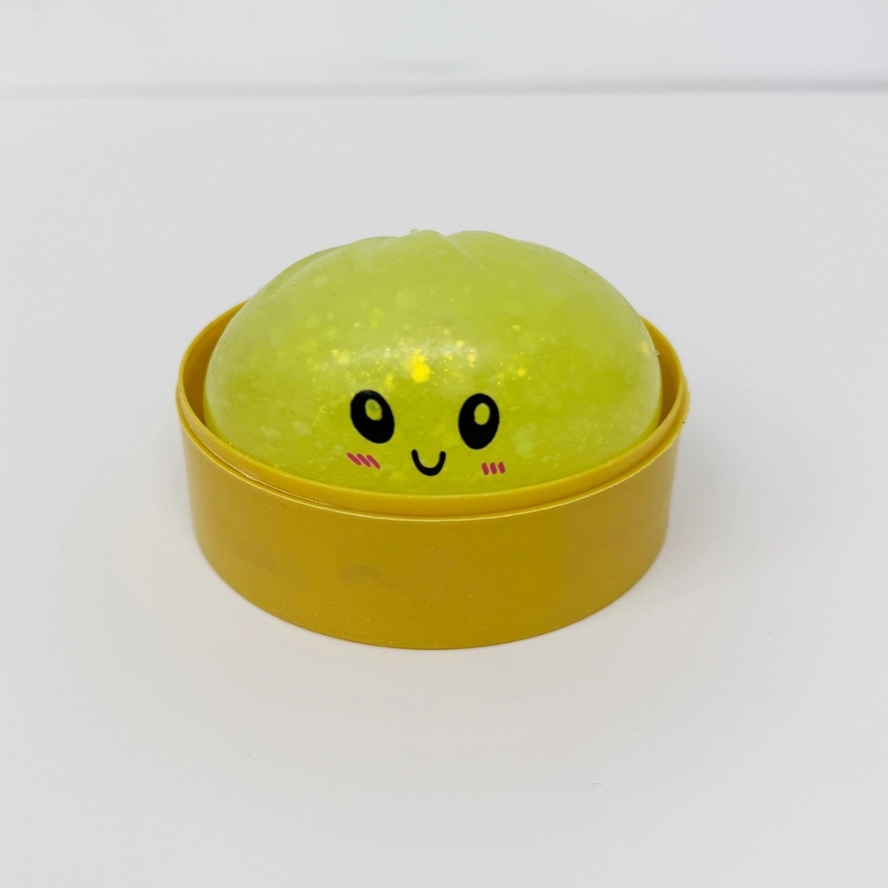 72 Pack China Warehouse 8.5cm Realistic Steamed Bun Multi-color Glitter Dumpling Stress Relief Squishy Toys with Steamer