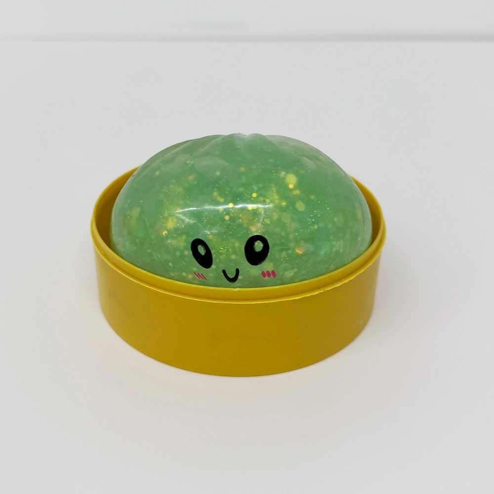 72 Pack China Warehouse 8.5cm Realistic Steamed Bun Multi-color Glitter Dumpling Stress Relief Squishy Toys with Steamer